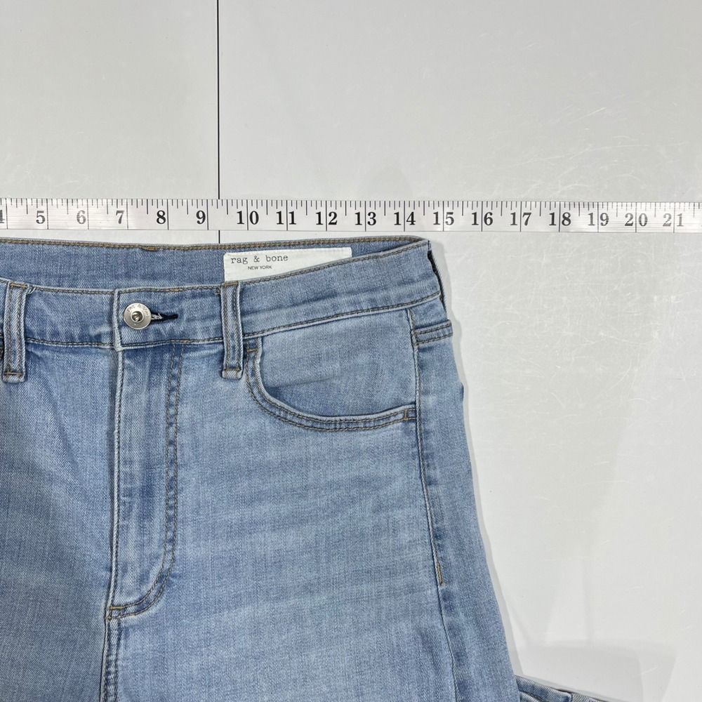 Rag & Bone Serena High-Rise Crop Wide Leg Jeans Light Wash Blue Denim Womens 29 - Picture 6 of 13